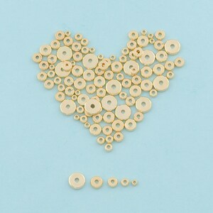 Flat Spacer Round Beads,Disc Beads,Spacer Beads,Gold Bracelet Beads for DIY Jewelry Making,14K Gold