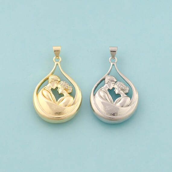 Gold CZ Water Drop Charms,Tear Drop Jewelry,Couple Pendant for DIY Jewelry Making,18K Gold