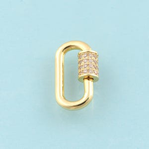 Gold CZ Schraubverschluss, Karabiner Schmuckverschluss, Karabinerverschluss für DIY Schmuckherstellung, 18K Gold