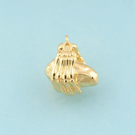 Gold Hand Charms,Gesture Jewelry,Hand Pendant for DIY Jewelry Making,18K Gold