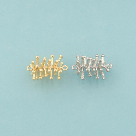 Gold Coral Connector,Coral Jewelry Connector,Coral Connector for DIY Jewelry Making,18K Gold