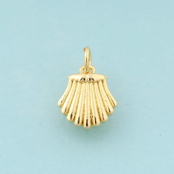 5 Pcs Gold Shell Charms,Minimalist Jewelry,Shell Pendant for DIY Jewelry Making,18K Gold