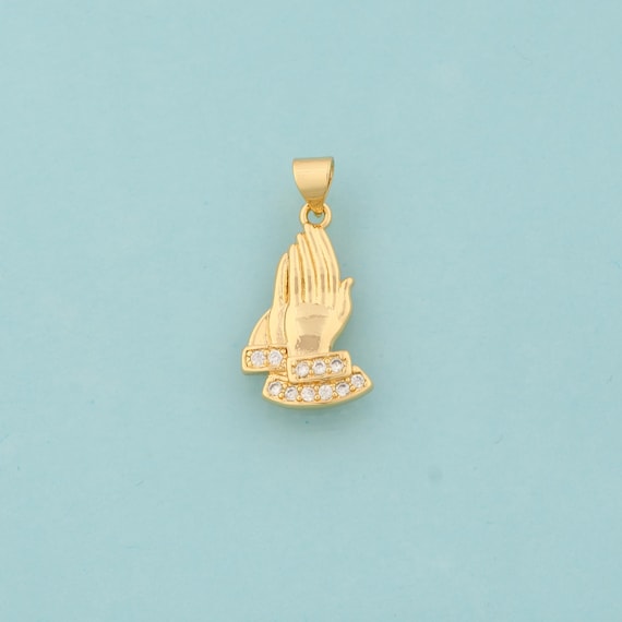 Gold CZ Gesture Charms,Gesture Jewelry,Gesture Pendant for DIY Jewelry Making,18K Gold