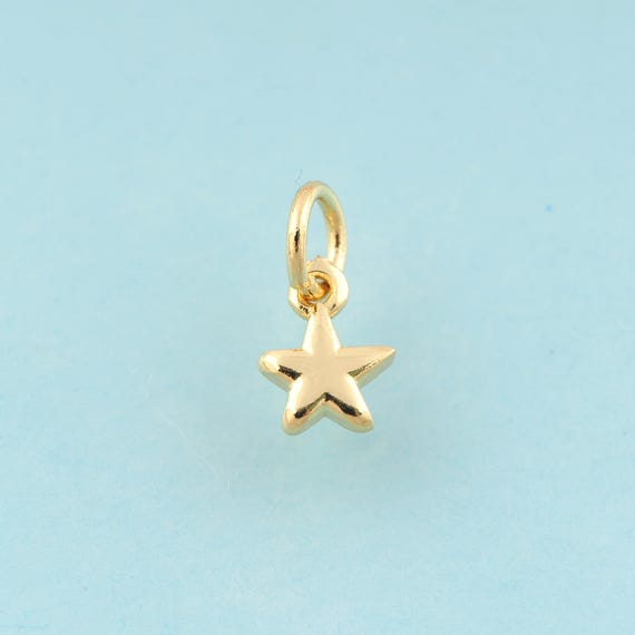 5 pcs Gold Mini Star Charms,Star Jewelry,Celestial Pendant for DIY Jewelry Making,18K Gold