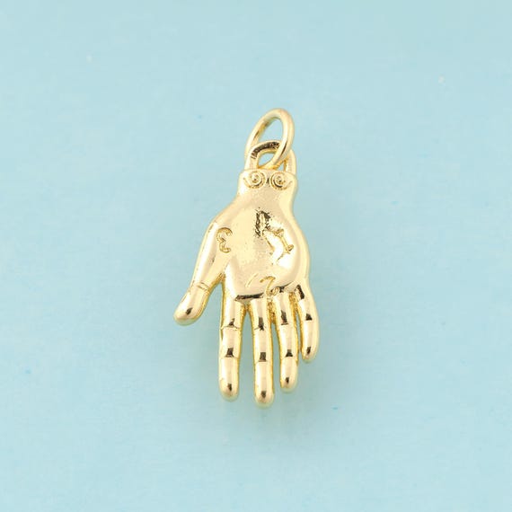 Gold Hand Charms,Minimalist Jewelry,Hand Pendant for DIY Jewelry Making,18K Gold
