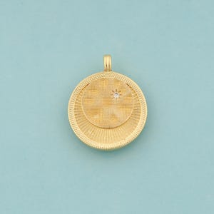 Gold CZ Sun Charms,Celestial Jewelry,Sunburst Pendant for DIY Jewelry Making,18K Gold
