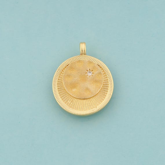 Gold CZ Sun Charms,Celestial Jewelry,Sunburst Pendant for DIY Jewelry Making,18K Gold