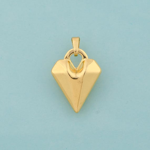 Gold Heart Charms,Heart Jewelry,Heart Pendant for DIY Jewelry Making,18K Gold