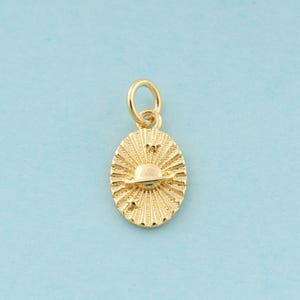 Gold Star Charms,Oval Jewelry,Saturn Pendant for DIY Jewelry Making,18K Gold