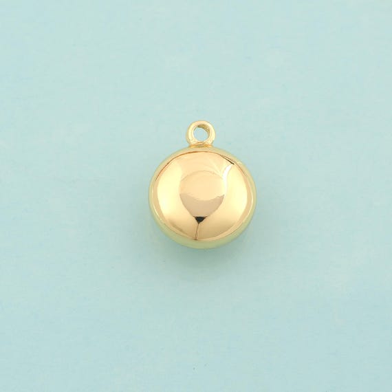 Gold Puffed Round Charms,Round Jewelry,Round Pendant for DIY Jewelry Making,18K Gold