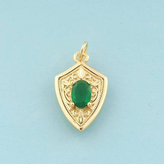 Gold Shield Charms,Shield Jewelry,Shield Pendant for DIY Jewelry Making,18K Gold