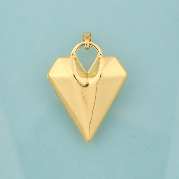 Gold Heart Charms,Heart Jewelry,Heart Pendant for DIY Jewelry Making,18K Gold
