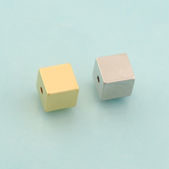 Gold Square Spacer Beads,Square Beads,Square Beads for DIY Jewelry Making,18K Gold