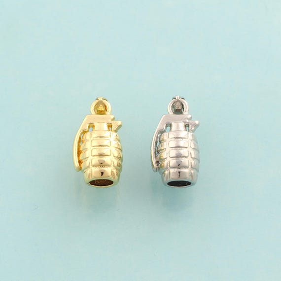 Gold Grenade Charms,Grenade Jewelry,Grenade Pendant for DIY Jewelry Making,18K Gold