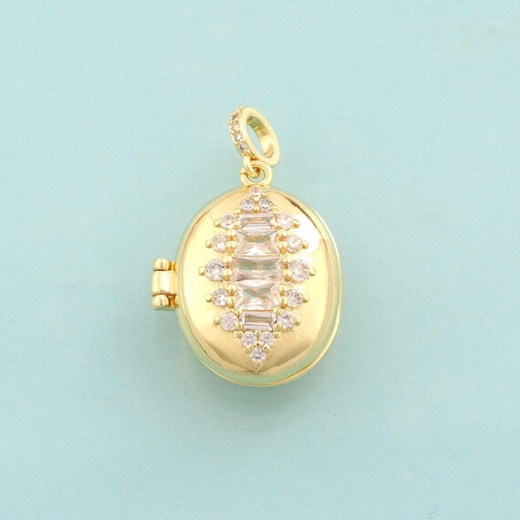 Gold CZ Photo Frame Charms,Photo Frame Jewelry,Photo Frame Pendant for DIY Jewelry Making,18K Gold