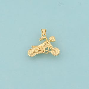Gold Motorcycle Charms,Motorcycle Jewelry,Motorcycle Pendant for DIY Jewelry Making,18K Gold