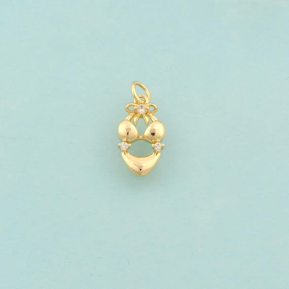 Gold CZ Bikini Charms,Bikini Jewelry,Bikini Pendant for DIY Jewelry Making,18K Gold