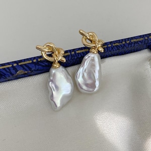 Handmade Pearl Earrings | Unique Irregular Pearls | Gold Hoop Design | Elegant & Minimalist
