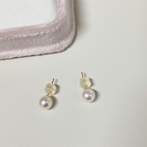 Akoya Pearl Stud Earrings 18K Gold | 6-6.5mm Japanese Saltwater Pearls | Dainty Classic Gift for Her | June Birthstone Earrings