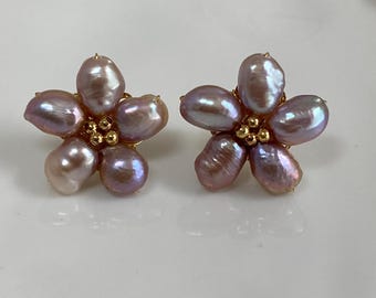 Cybche Orecchini di Perle Barocche Vintage d'Oro - Perle Irregolari e Rotonde Bianche da Sposa