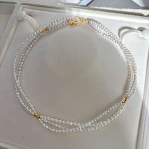 3 Layer Freshwater Pearl Necklace | Triple Strand Choker | Elegant Bridal Pearl Necklace | Gift For Her | Multi Layered Pearl Necklace