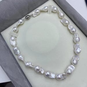Large Baroque Pearl Choker Necklace -  High Quality High luster Irregular Freshwater Pearls, Unique Bridal Jewelry, Gift for Her