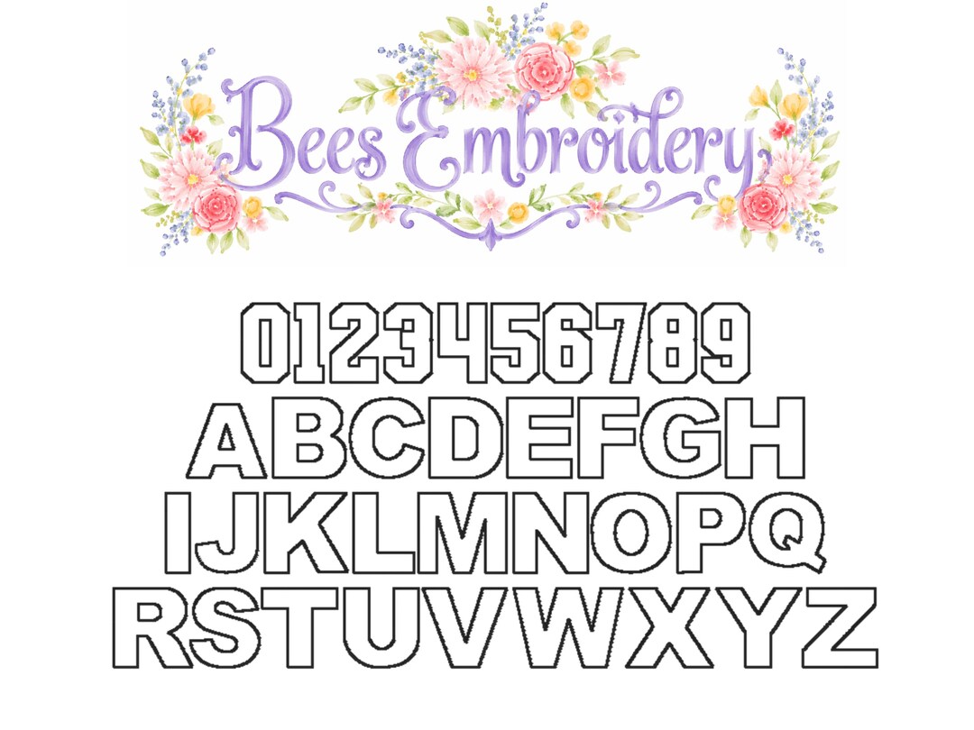 Embroidery Name Banner Applique Font - Etsy