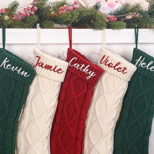2025 Embroidered Christmas Stocking,Personalized Family Christmas Stockings,Knitted Stockings With Name,Monogram Stocking,Holiday Decor Gift