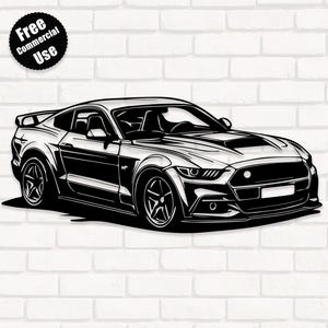 Ford Mustang Angled View Vector, Ford Mustang SVg, Ford Mustang Png, Ford Mustang Clipart, Ford Logo Svg, Ford Sticker, Free Commercial Use