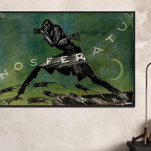 Anuncio promocional vintage de Nosferatu de 1922, revista alemana de los años 20, póster de Albin Grau, impresión Art Deco de pared, calidad prémium, envío gratuito.