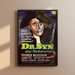 Dr. Syn Alias the Scarecrow 1963 Vintage Doctor Cinema Print Poster Film Movie 60s Patrick McGoohan Premium Quality Free Shipping!