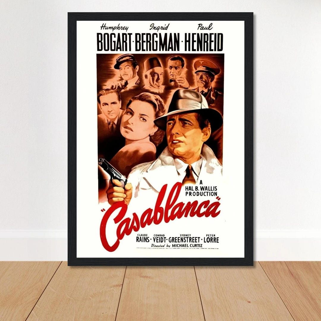 Casablanca 1942 Cinema Vintage Print Poster Film Movie 40s Humphrey ...