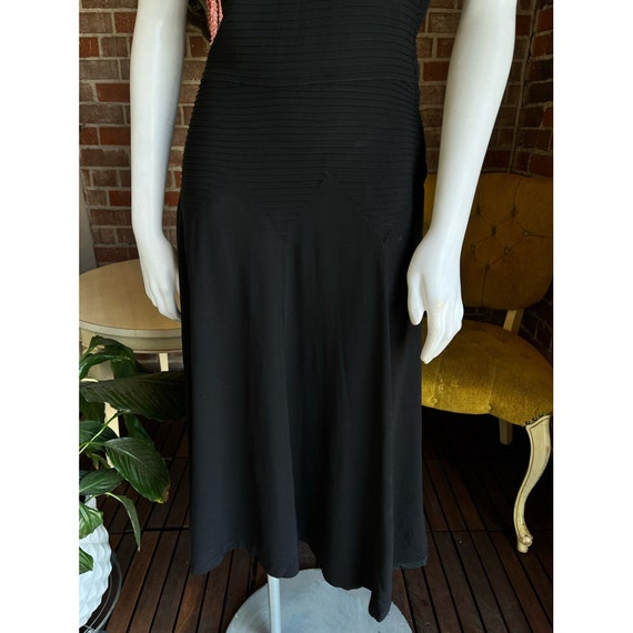 1930s Black Crepe Dress - image 6