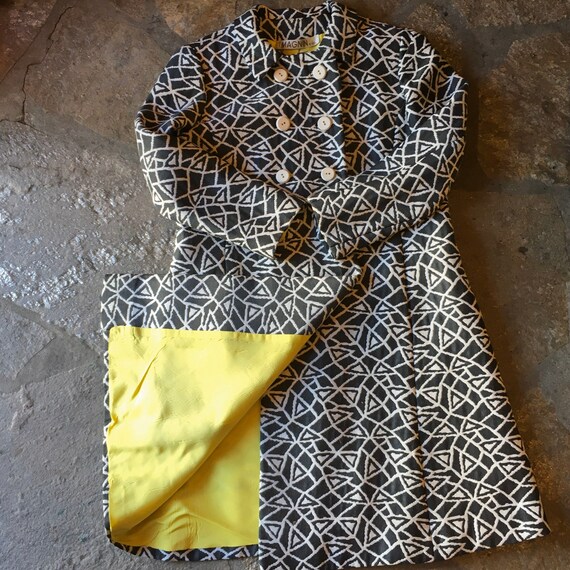 Vintage Abstract Print Coat