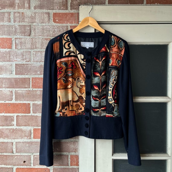 1980s Deer & Floral Print Jacket - image 1