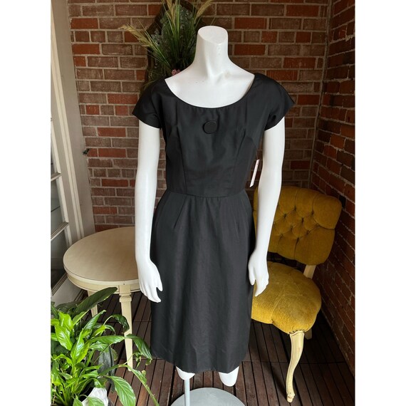 1950s Black Wiggle Dress - image 2