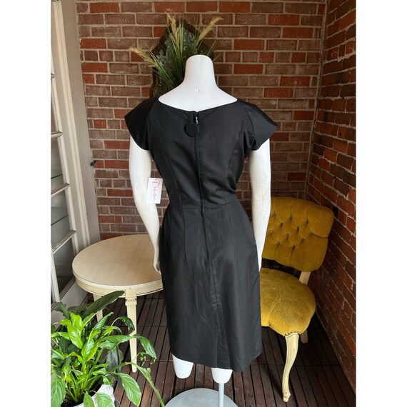 1950s Black Wiggle Dress - image 4