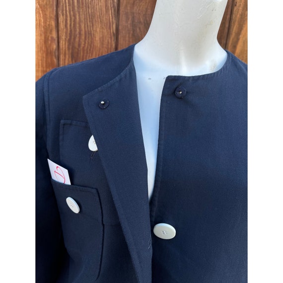 1980s Bill Blass Navy Cotton Jacket - image 10