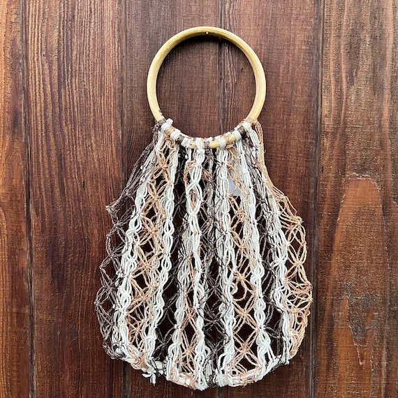 1970s Hemp Woven Bag - image 1