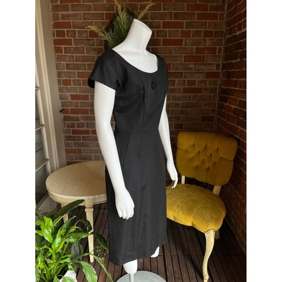 1950s Black Wiggle Dress - image 5