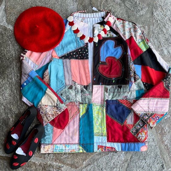 Vintage Patchwork Heart Jacket - image 1