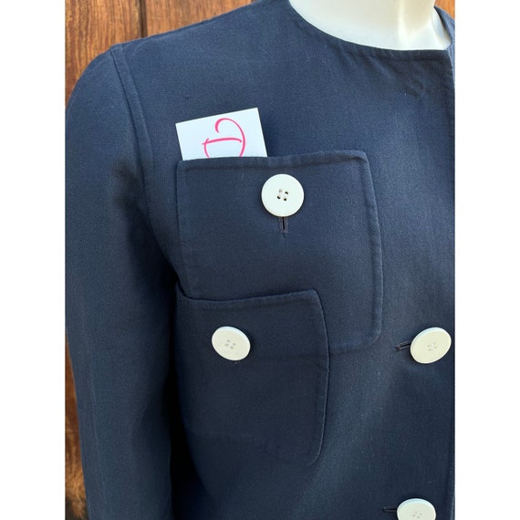 1980s Bill Blass Navy Cotton Jacket - image 8