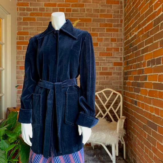 1940s Velveteen Dagger Collar Coat