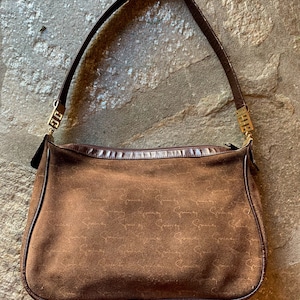 1980’s Givenchy Sac Signature Suede Shoulder Bag