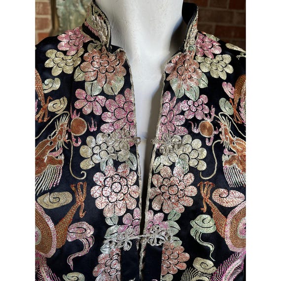 1930s Embroidered Silk Asian Jacket