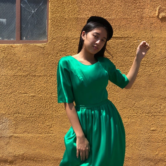 emerald silk gown