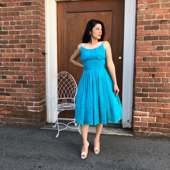 1950's Blue Princess Dress