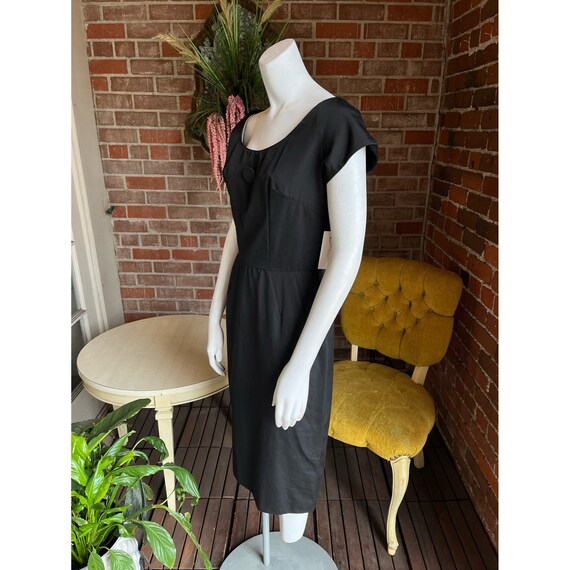 1950s Black Wiggle Dress - image 3