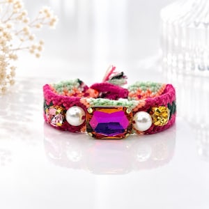 Festival Freundschaft Armband -Strass & Perle bestickt