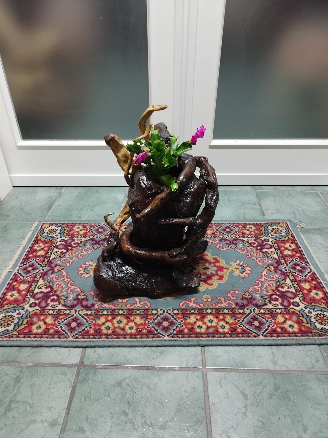 Image showcasing Coastal Fish Figurine Decor - Handcrafted Wood Sculpture with ... - Target